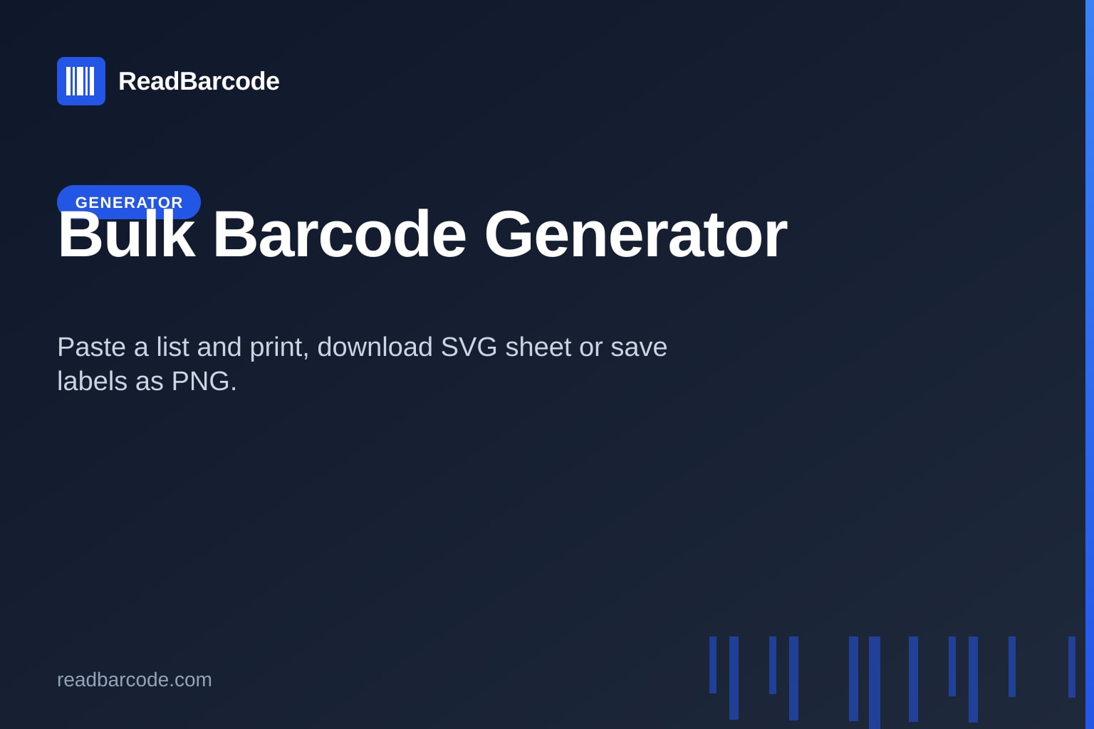 Bulk Barcode Generator — UPC, EAN, Code 128 Labels