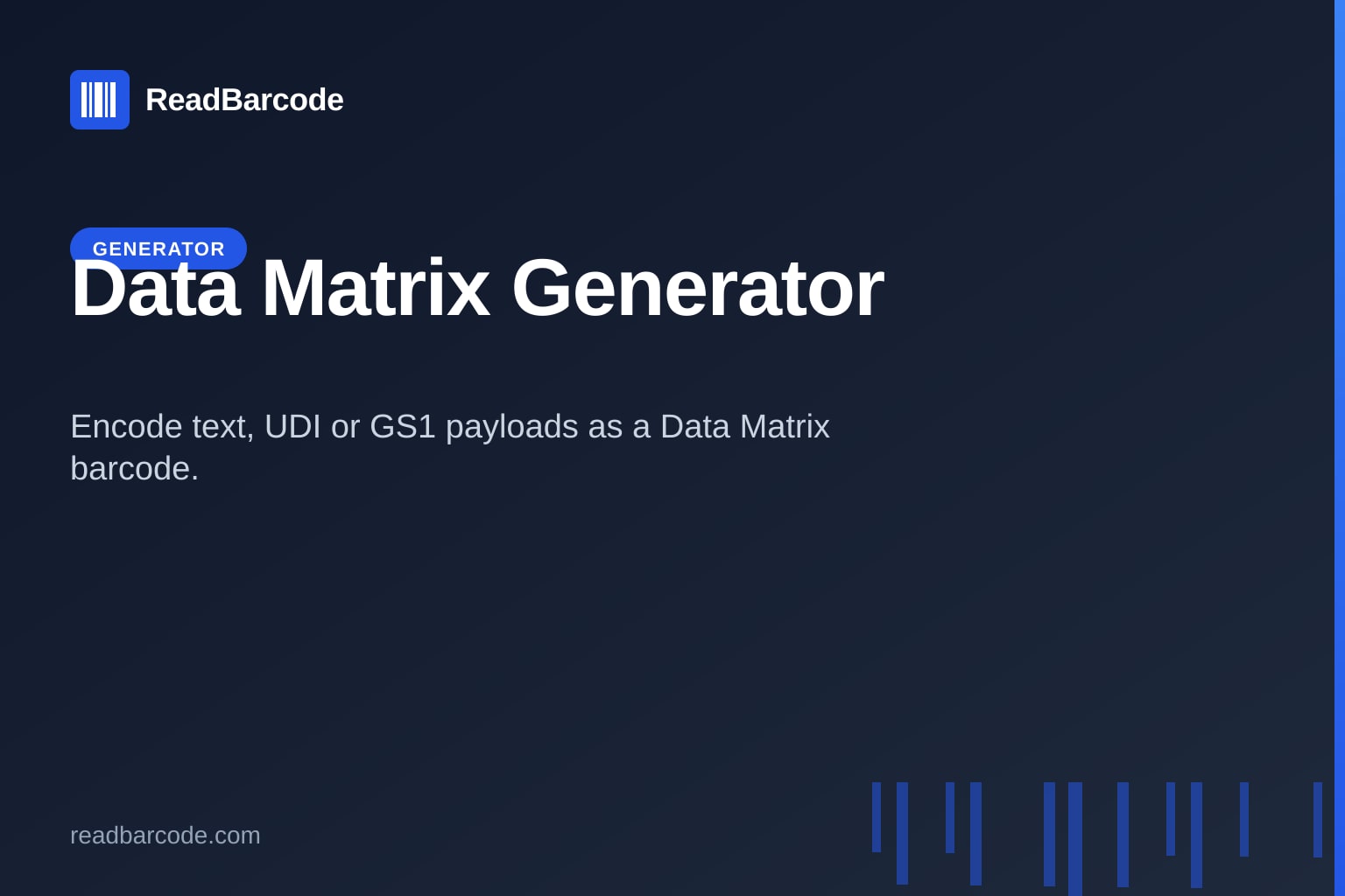 Data Matrix Generator — Create 2D Codes for UDI & Parts