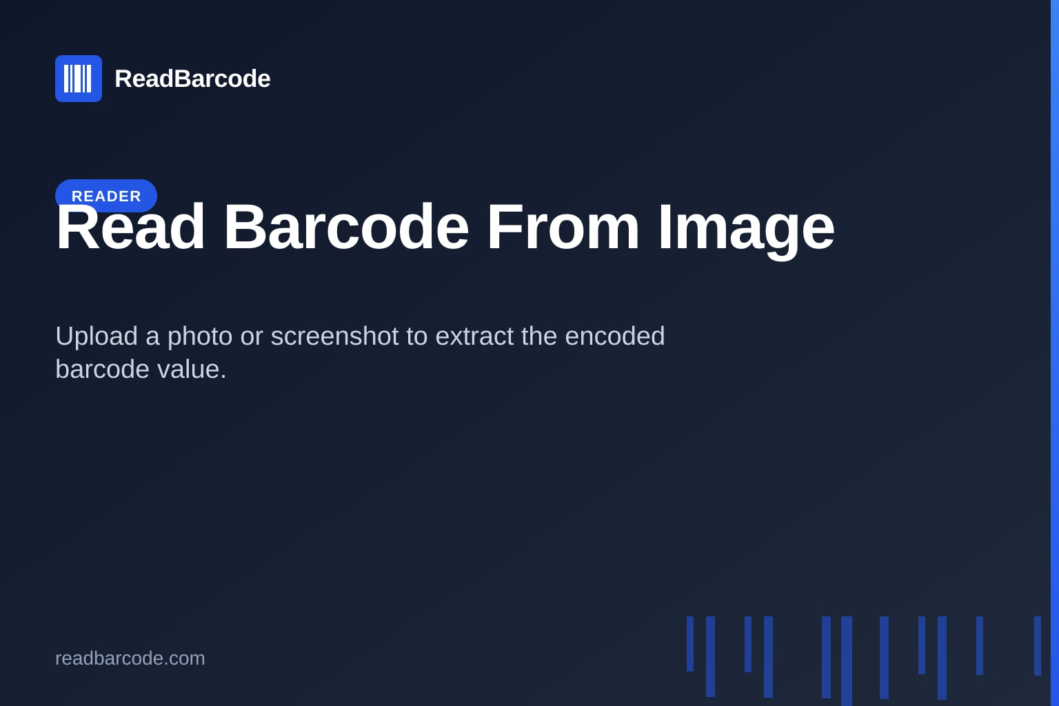 Read From Image Read Barcode From Image — Upload a Photo to Decode